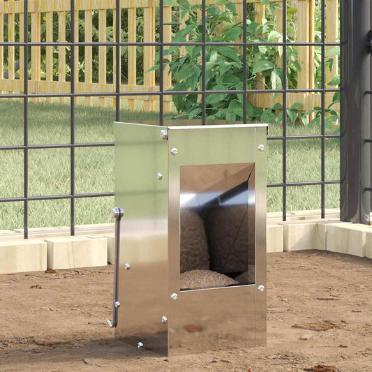 Rabbit Feeder Silver 12.5 x 12.5 x 25 cm Galvanised Steel
