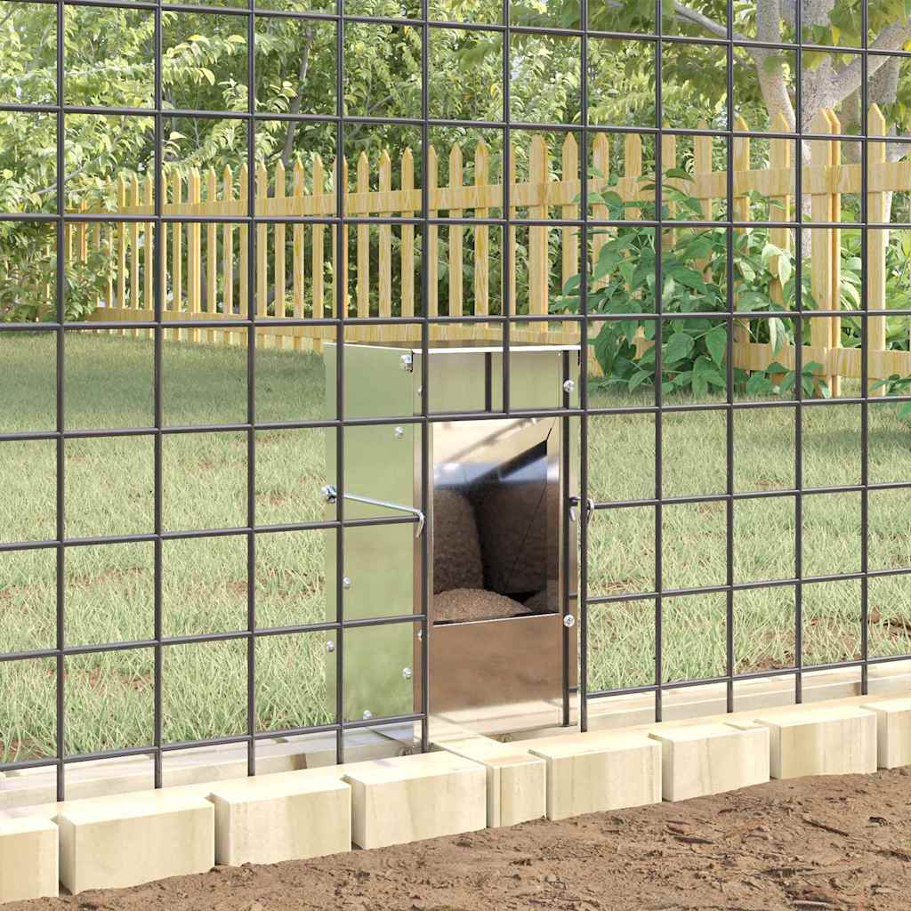 Rabbit Feeder Silver 12.5 x 12.5 x 25 cm Galvanised Steel