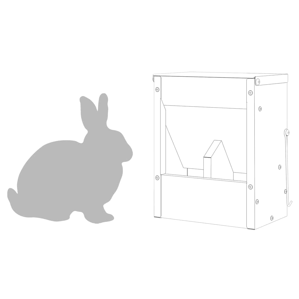 Rabbit Feeder Black 20 x 12.5 x 25 cm Cold-Rolled Steel