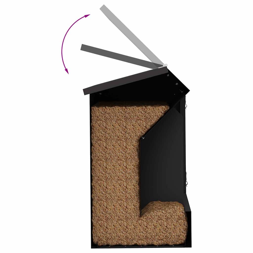 Rabbit Feeder Black 33.5 x 25.5 x 45.5 cm Cold-Rolled Steel
