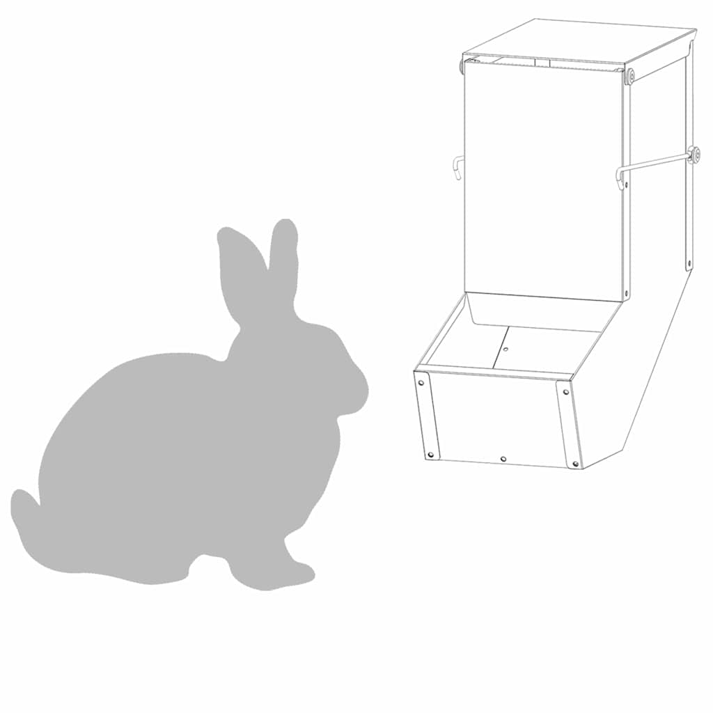 Rabbit Feeder Silver 12.5 x 26 x 28.5 cm Galvanised Steel