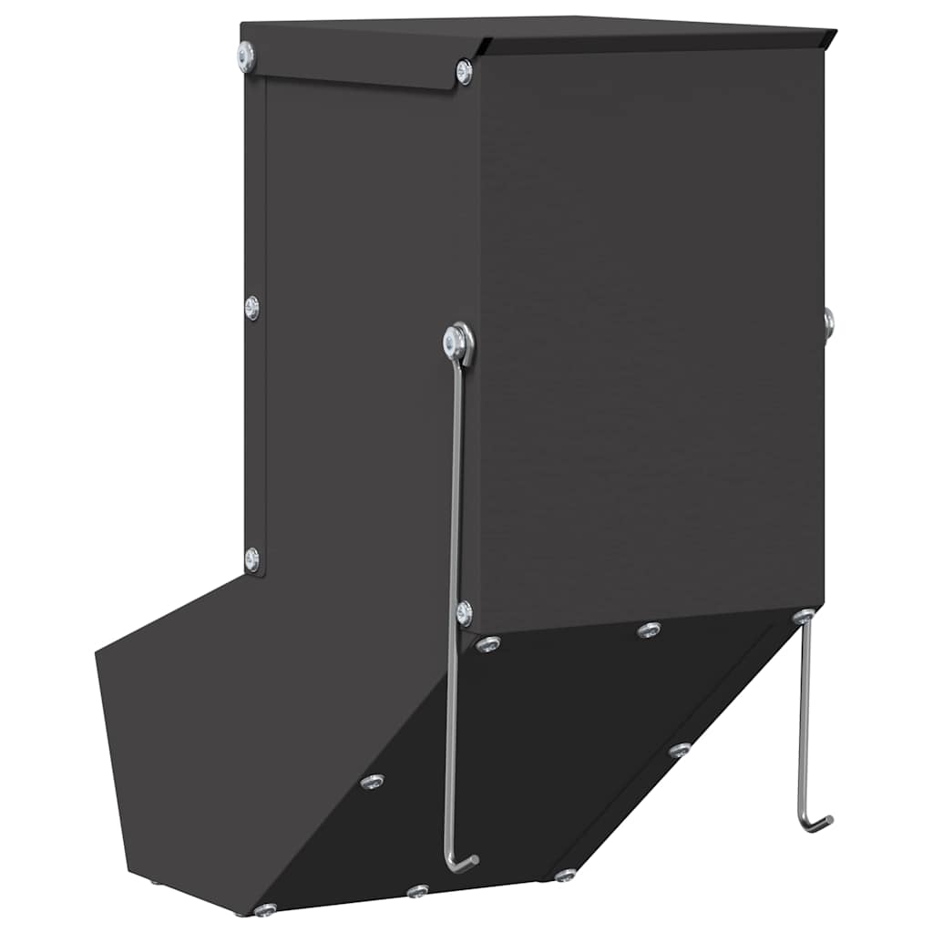 Rabbit Feeder Black 12.5 x 26 x 28.5 cm Cold-Rolled Steel