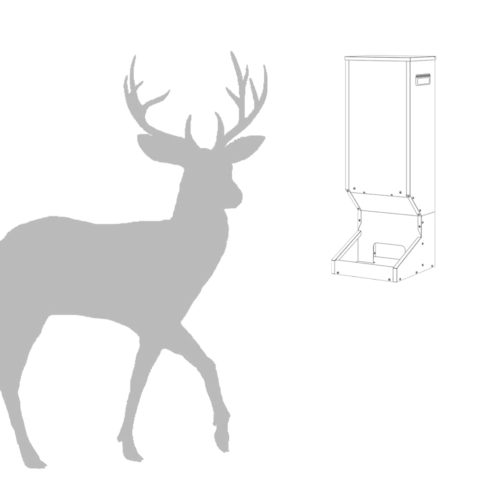Deer Feeder Black 28 x 30 x 80 cm Cold-Rolled Steel