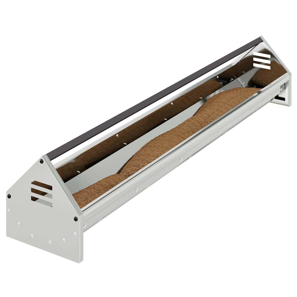 Chicken Feeding Trough Silver 108 x 20.5 x 20 cm 5 kg