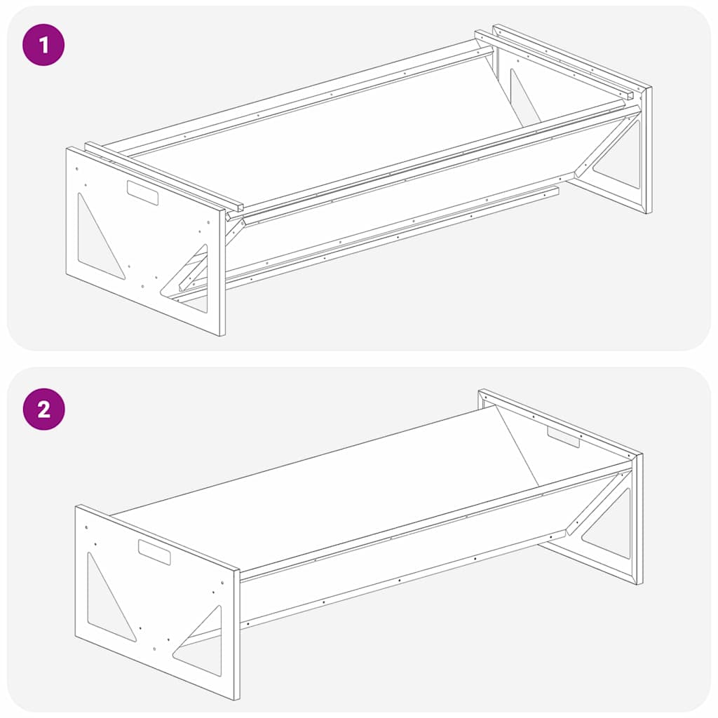 Livestock Feeding Trough Black 108 x 50 x 28 cm