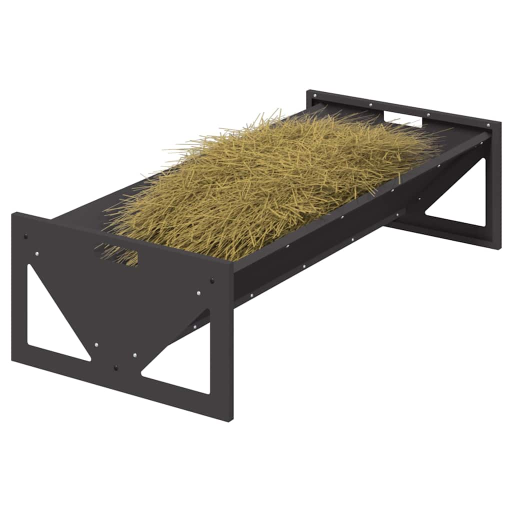 Livestock Feeding Trough Black 108 x 50 x 28 cm