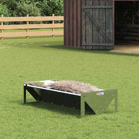 Livestock Feeding Trough Silver 108 x 50 x 28 cm 10 kg