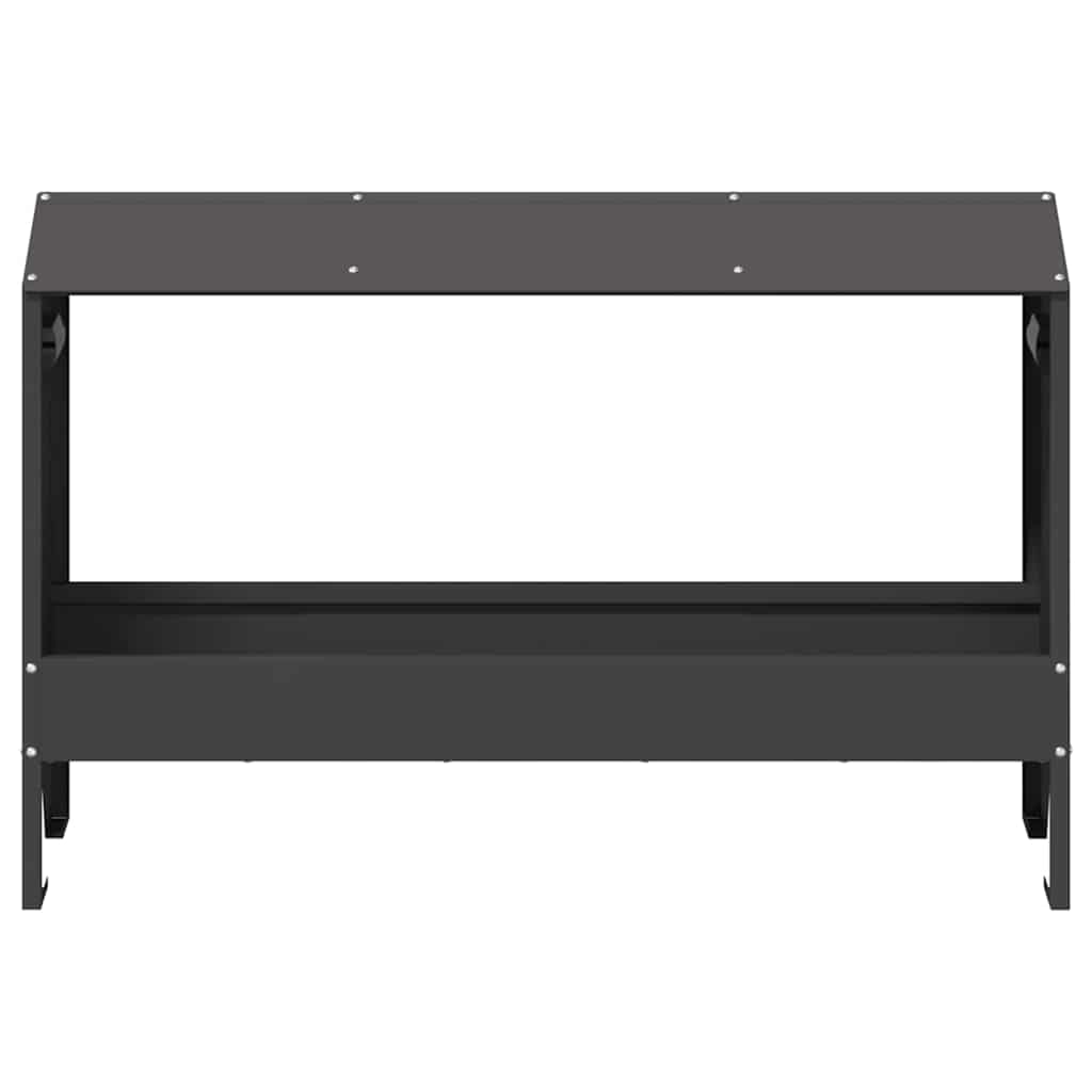 Chicken Feeding Trough Black 81 x 32 x 53.5 cm