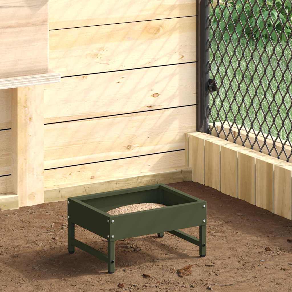Bird Feeder Olive Green 34 x 26 x 16 cm Cold-Rolled Steel