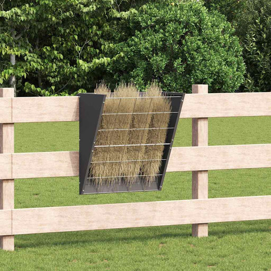 Hanging Hay Feeder Black 61 x 33 x 66 cm 5 kg Cold-Rolled Steel