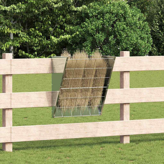 Hanging Hay Feeder Silver 61 x 33 x 66 cm 5 kg Galvanised Steel