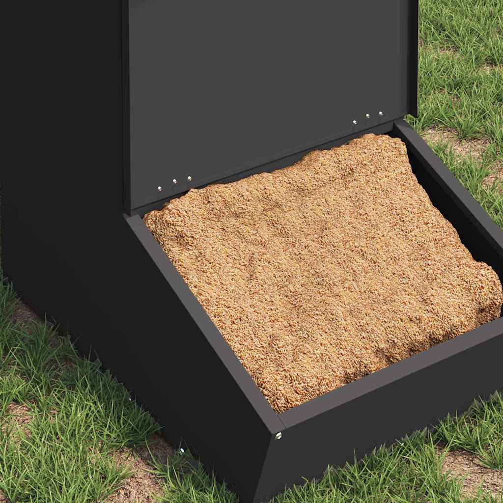 Pig Feeder Black 55 x 38 x 76 cm Cold-Rolled Steel