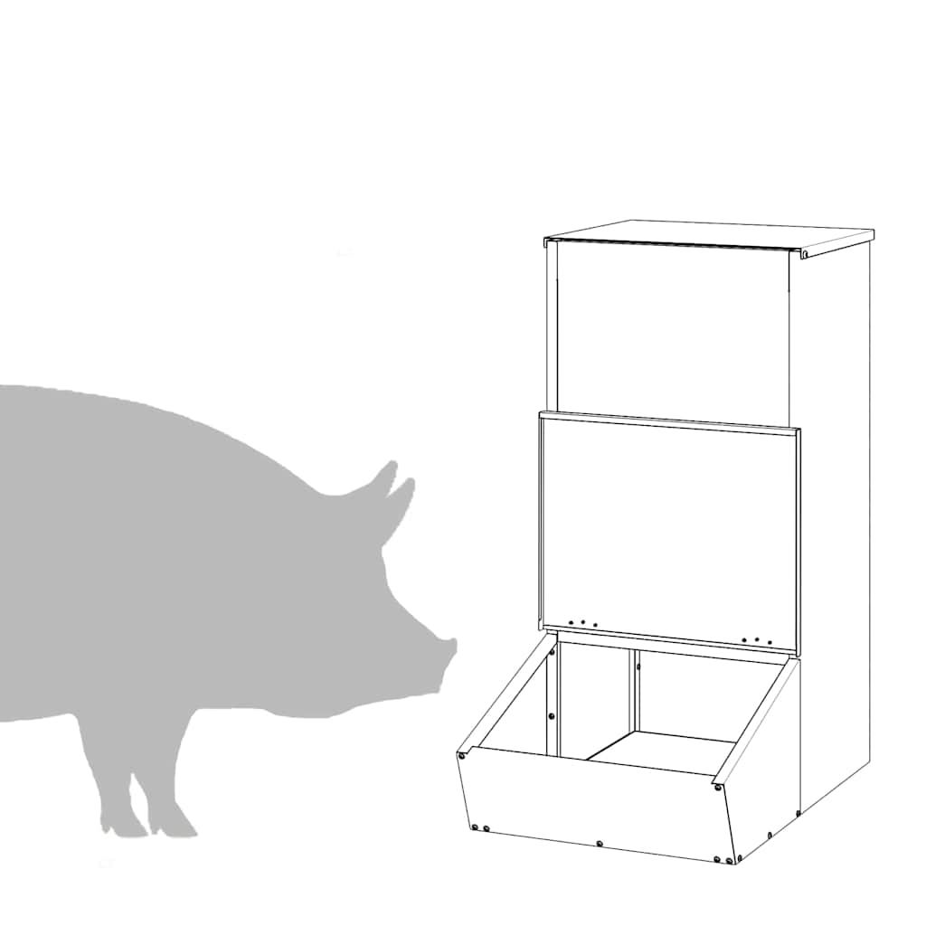 Pig Feeder Black 55 x 38 x 76 cm Cold-Rolled Steel