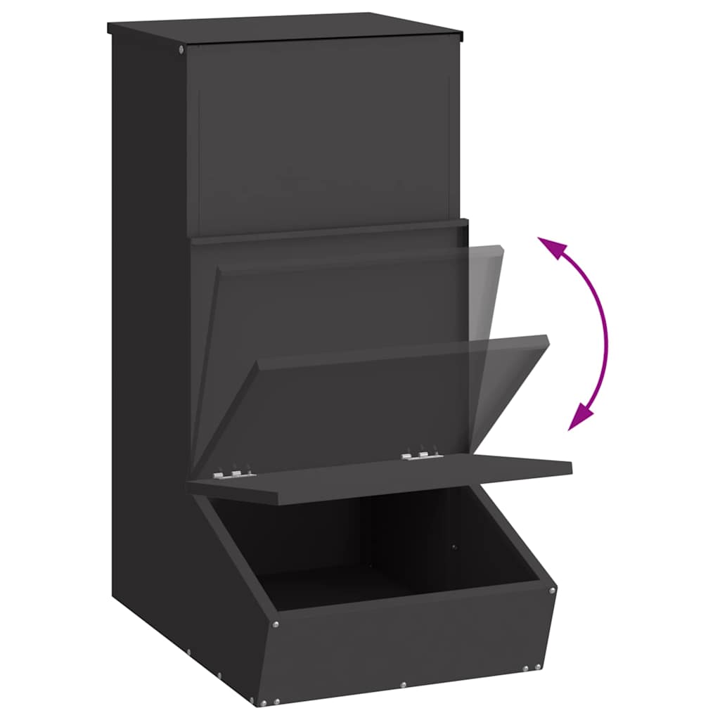 Pig Feeder Black 55 x 38 x 76 cm Cold-Rolled Steel