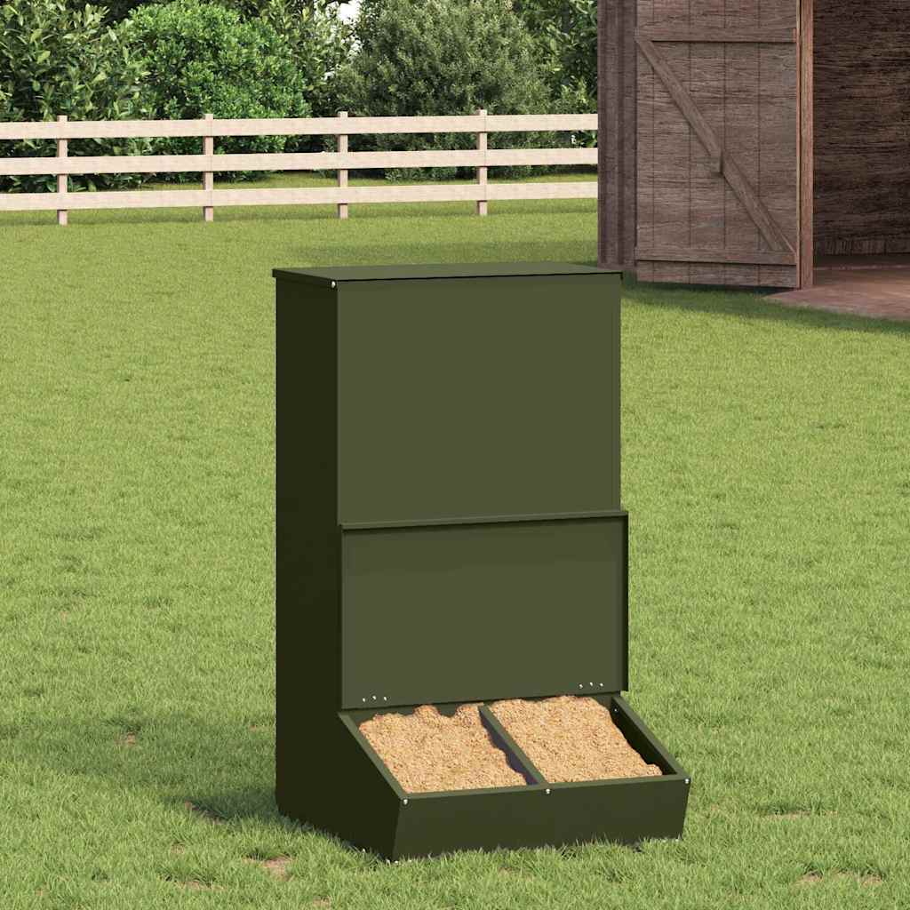 Pig Feeder Olive Green 55 x 51 x 91.5 cm Cold-Rolled Steel