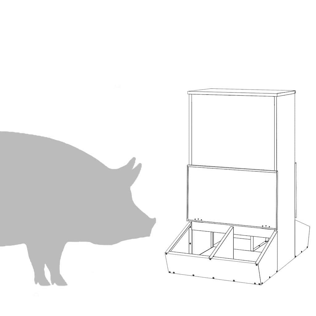Pig Feeder Silver 82 x 51 x 91.5 cm Galvanised Steel