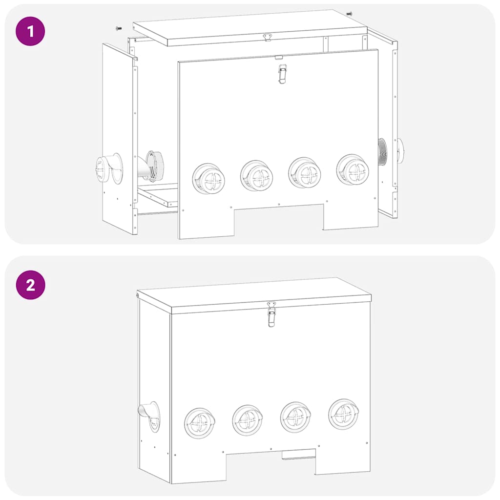 Chicken Feeder Silver 60.5 x 29 x 51 cm 25 kg Galvanised Steel