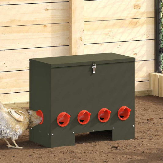 Chicken Feeder Olive Green 60.5 x 29 x 51 cm 25 kg