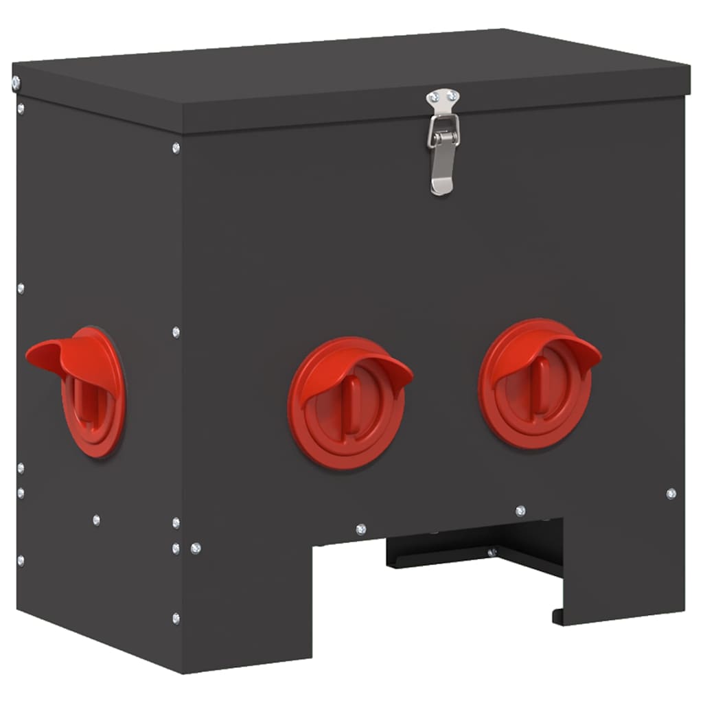 Chicken Feeder Black 40.5 x 25 x 38 cm Cold-Rolled Steel