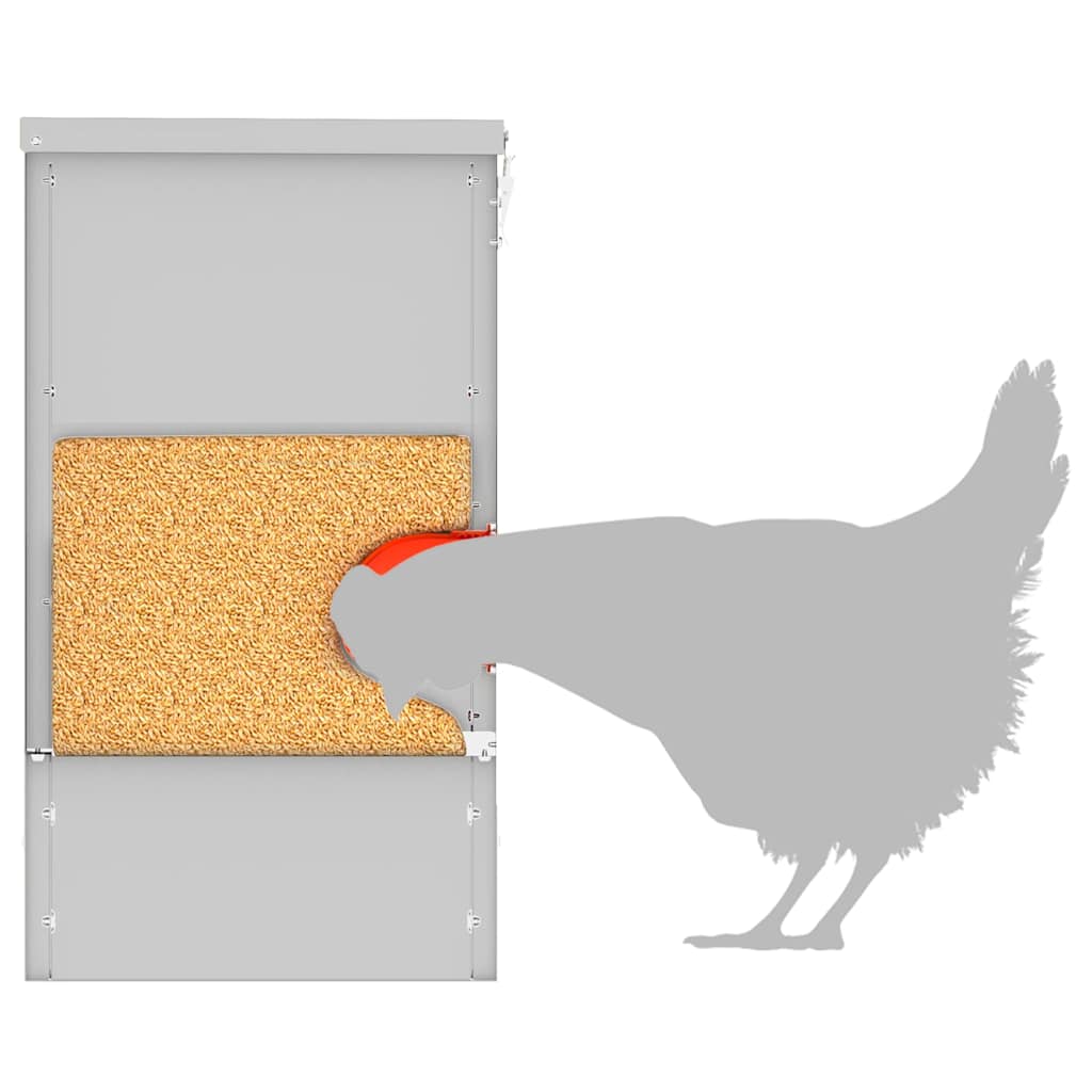 Chicken Feeder Silver 40.5 x 25 x 38 cm 20 kg Galvanised Steel