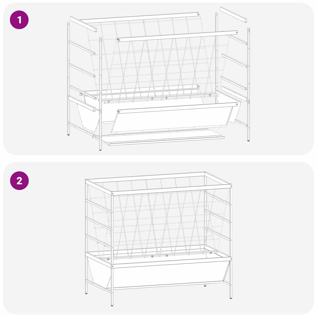 Livestock Feeder Black 100 x 60 x 90 cm Cold-Rolled Steel