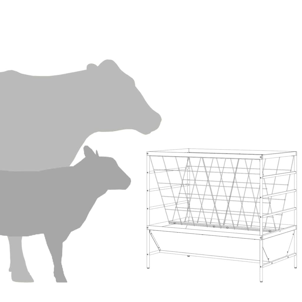 Livestock Feeder Olive Green 100 x 60 x 90 cm Cold-Rolled Steel
