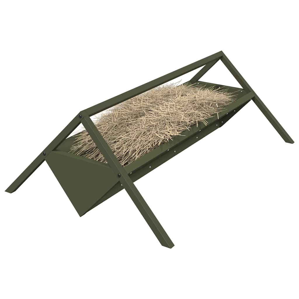 Livestock Feeding Trough Olive Green 111 x 76 x 38 cm