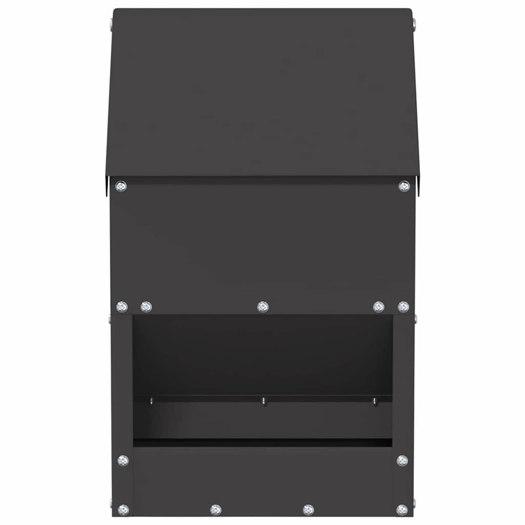 Chicken Feeder Black 21 x 16 x 33 cm Cold-Rolled Steel
