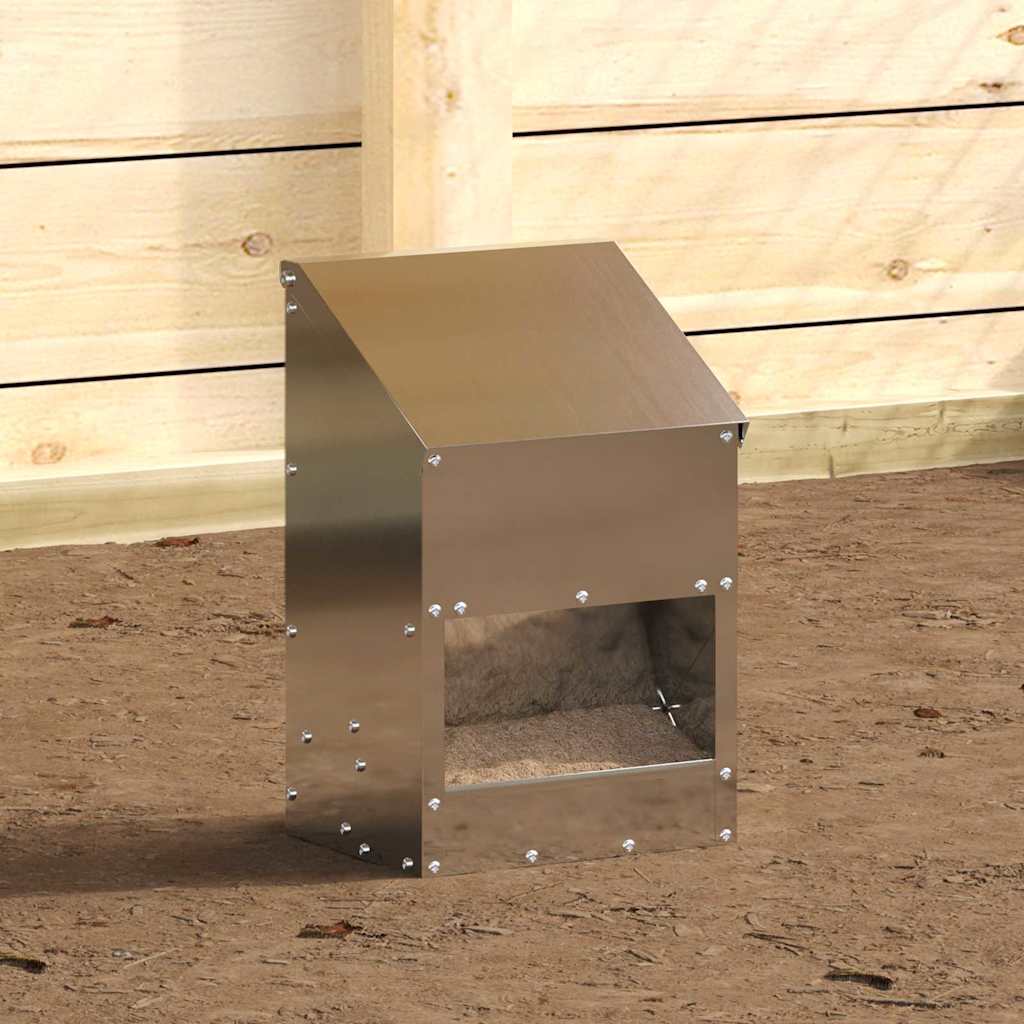 Chicken Feeder Silver 21 x 16 x 33 cm Galvanised Steel