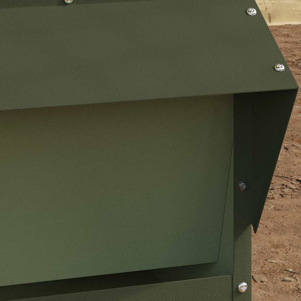 Chicken Feeder Olive Green 40.5 x 45 x 41 cm Cold-Rolled Steel