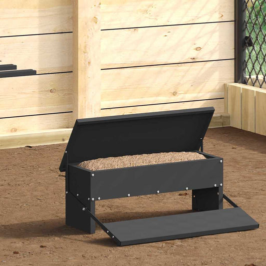 Chicken Treadle Feeder Black 48.5 x 39.5 x 19 cm 5 kg
