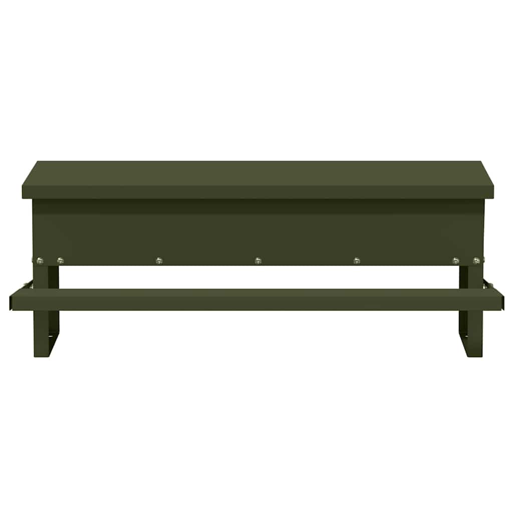 Chicken Treadle Feeder Olive Green 48.5 x 39.5 x 19 cm
