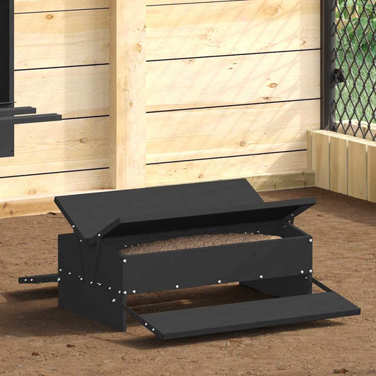 Chicken Treadle Feeder Black 75 x 53 x 20.5 cm 10 kg