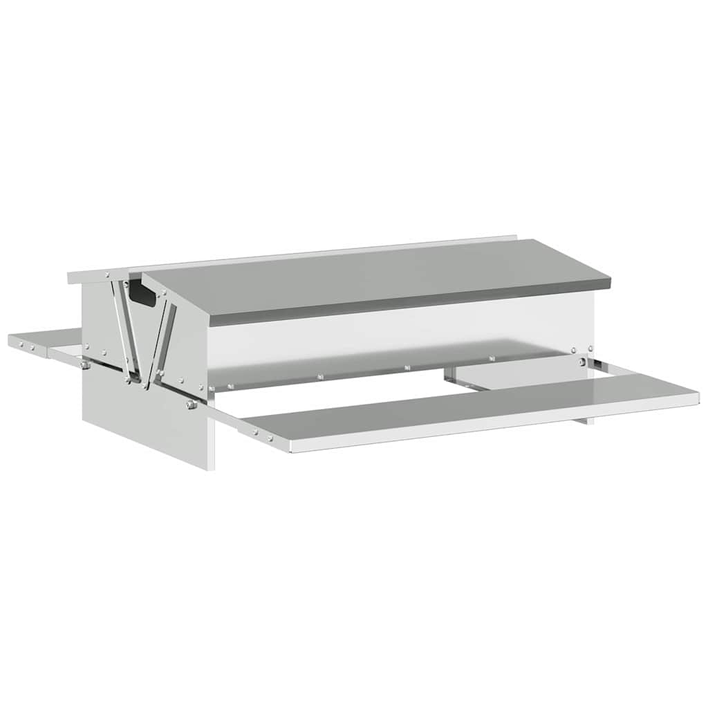 Chicken Treadle Feeder Silver 75 x 53 x 20.5 cm
