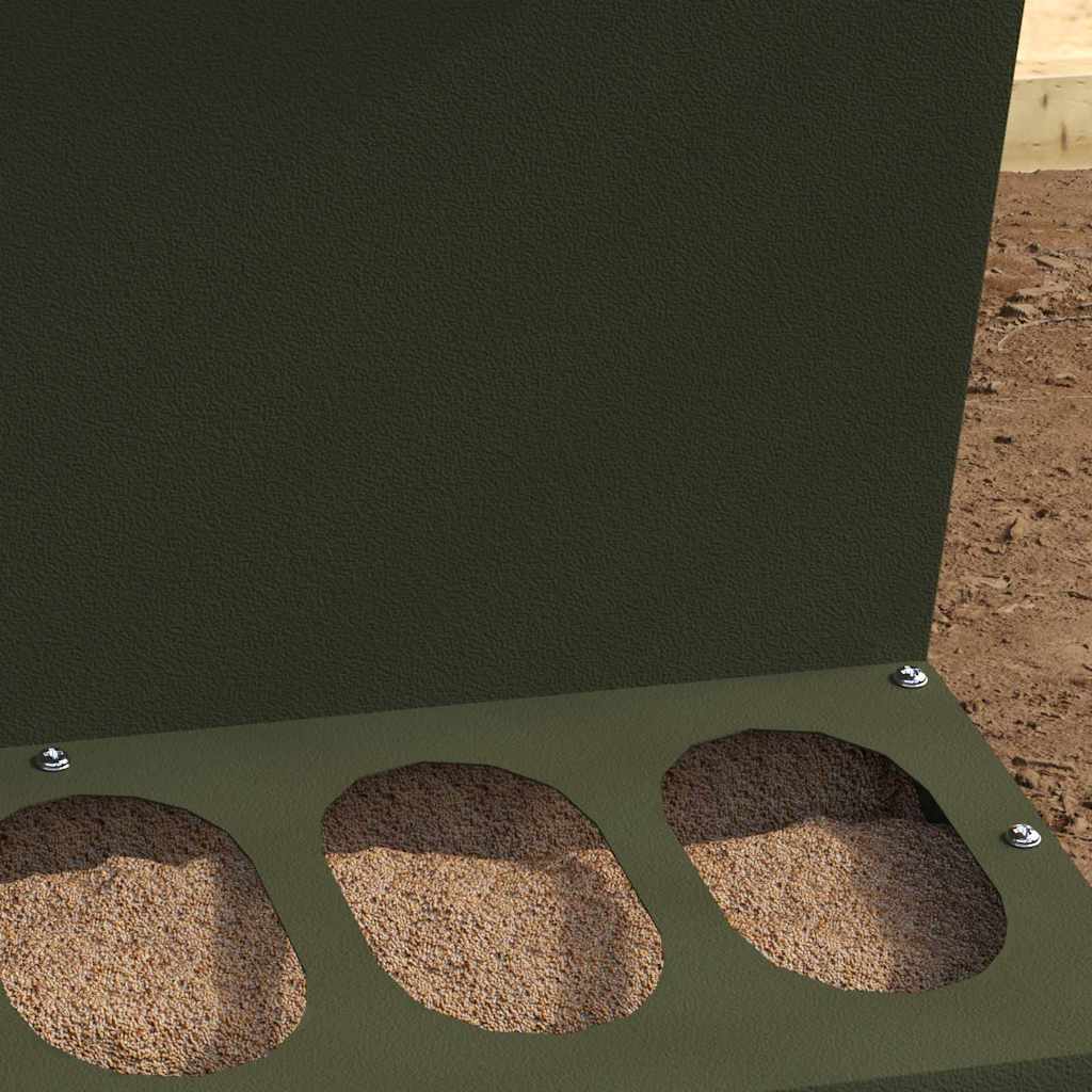 Chicken Feeder Olive Green 30 x 30 x 39 cm Cold-Rolled Steel