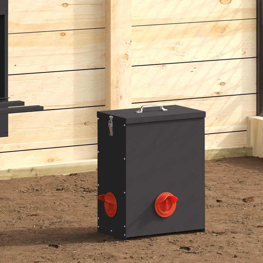 Chicken Feeder Black 32.5 x 20.5 x 43 cm 25 kg