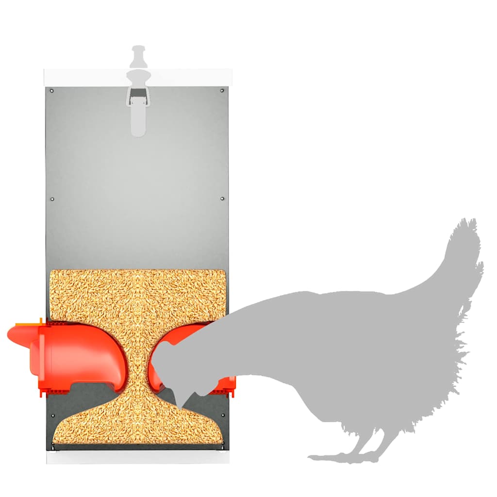Chicken Feeder Silver 32.5 x 20.5 x 43 cm Galvanised Steel
