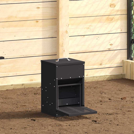 Chicken Treadle Feeder Black 25 x 42 x 40 cm 4 kg