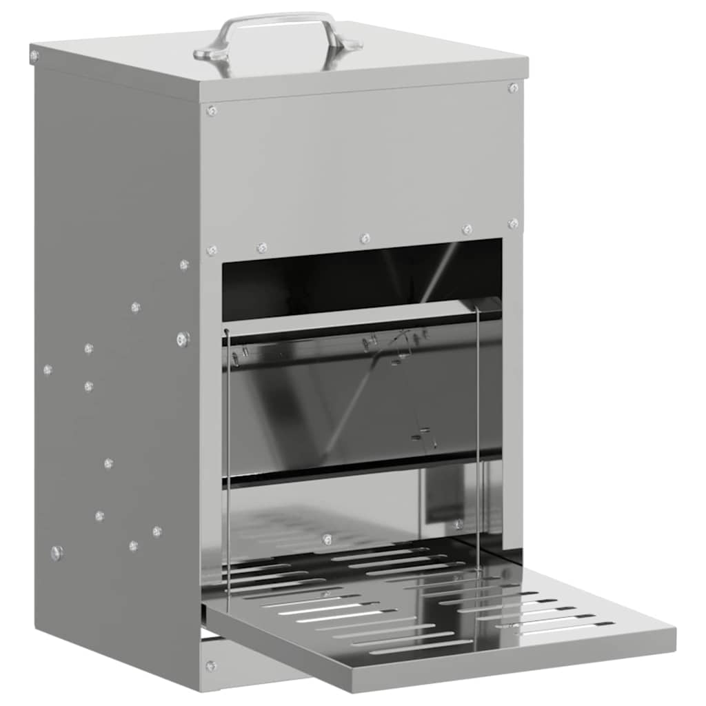 Chicken Treadle Feeder Silver 25 x 42 x 40 cm 4 kg