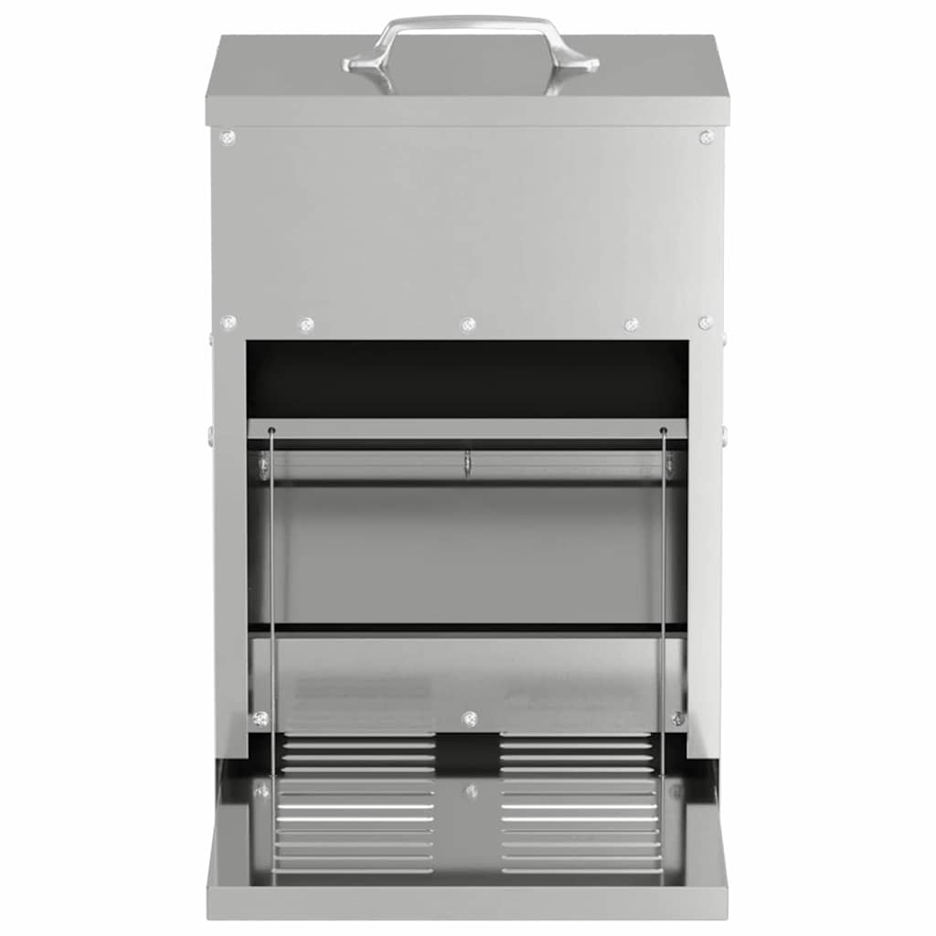Chicken Treadle Feeder Silver 25 x 42 x 40 cm 4 kg