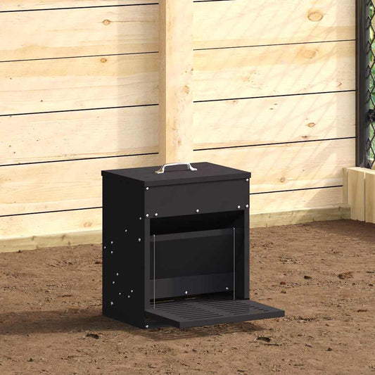 Chicken Treadle Feeder Black 33 x 42 x 40 cm 10 kg