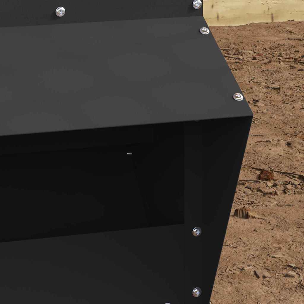 Chicken Feeder Black 20 x 25 x35 cm Cold-Rolled Steel