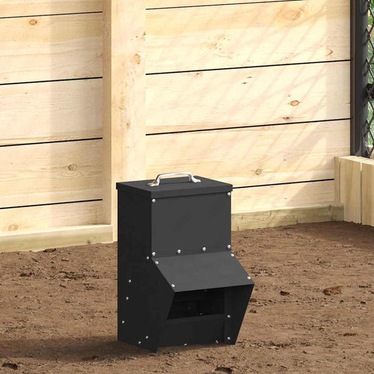 Chicken Feeder Black 20 x 25 x35 cm Cold-Rolled Steel