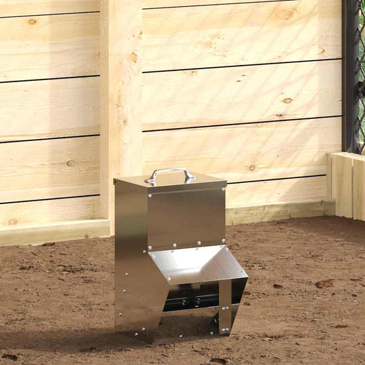 Chicken Feeder Silver 20 x 25 x35 cm Galvanised Steel