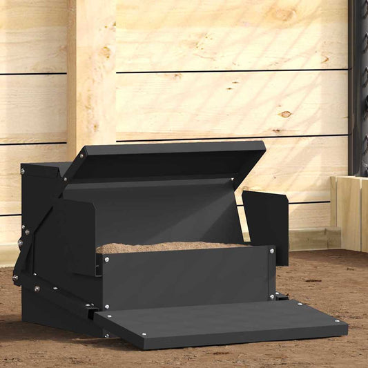 Chicken Treadle Feeder Black 50 x 40 x 29 cm 2 kg
