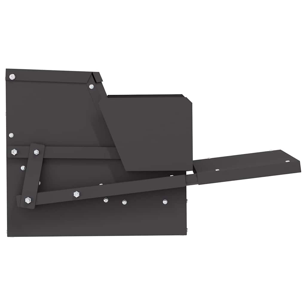 Chicken Treadle Feeder Black 50 x 40 x 29 cm Cold-Rolled Steel