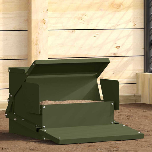 Chicken Treadle Feeder Olive Green 50 x 40 x 29 cm 2 kg