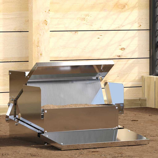 Chicken Treadle Feeder Silver 50 x 40 x 29 cm 2 kg