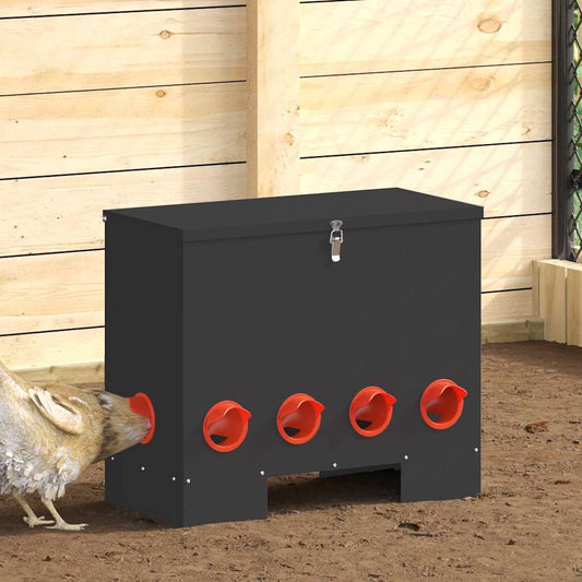 Chicken Feeder 2 Black 60.5 x 29 x 51 cm 25 kg
