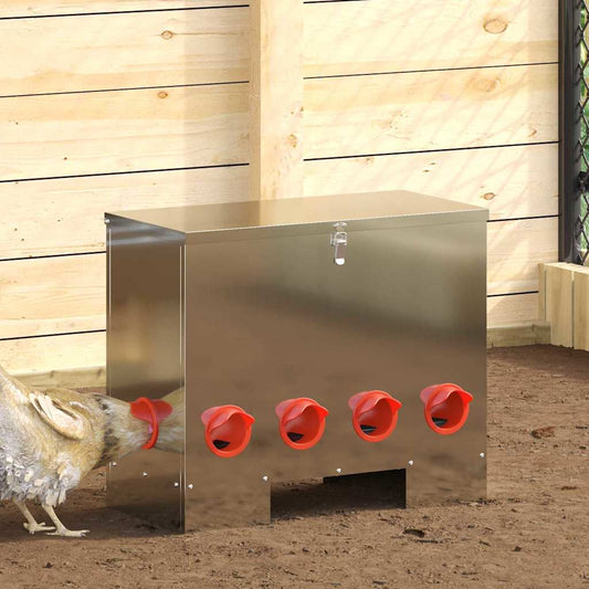 Chicken Feeder 2 Silver 60.5 x 29 x 51 cm 25 kg